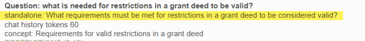 what is needed for resrictions in a grant deed to be valid (standalone)